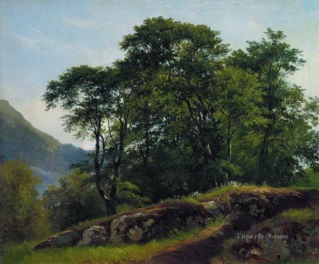  1863 Oil Painting - beech forest in switzerland 1863 classical landscape Ivan Ivanovich